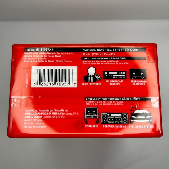 Maxell UR Normal-Bias Audio Cassette Tapes 90 mins Pack of 7 - Picture 2 of 5